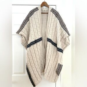 POL Open Front Sleeveless Chenille Cardigan Wrap Size M